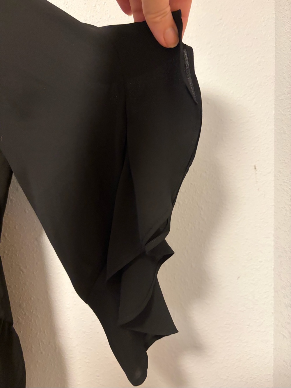 Express Black Asymmetrical Ruffle Dress - Picture 3 of 7